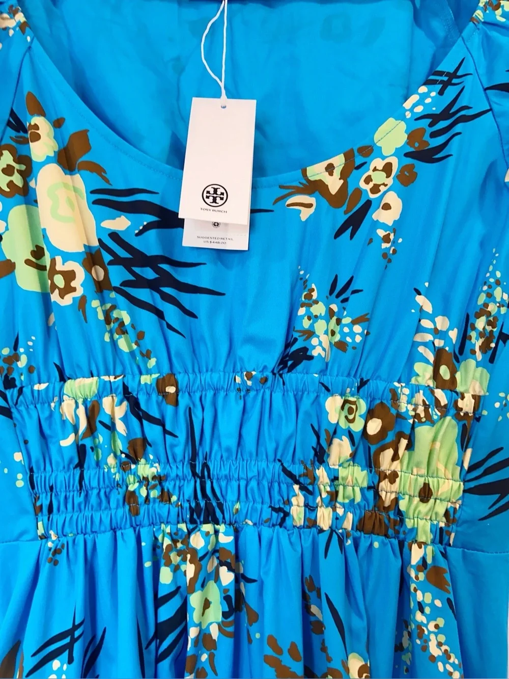 NWT $448 Tory Burch Printed Scoop-Neck Dress